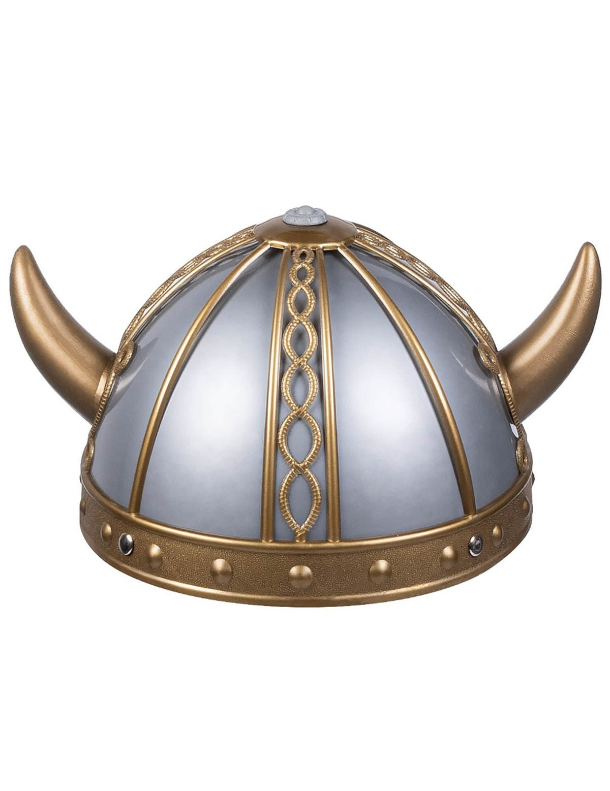 Pohľad spredu na vikingskú prilbu pre dieťa