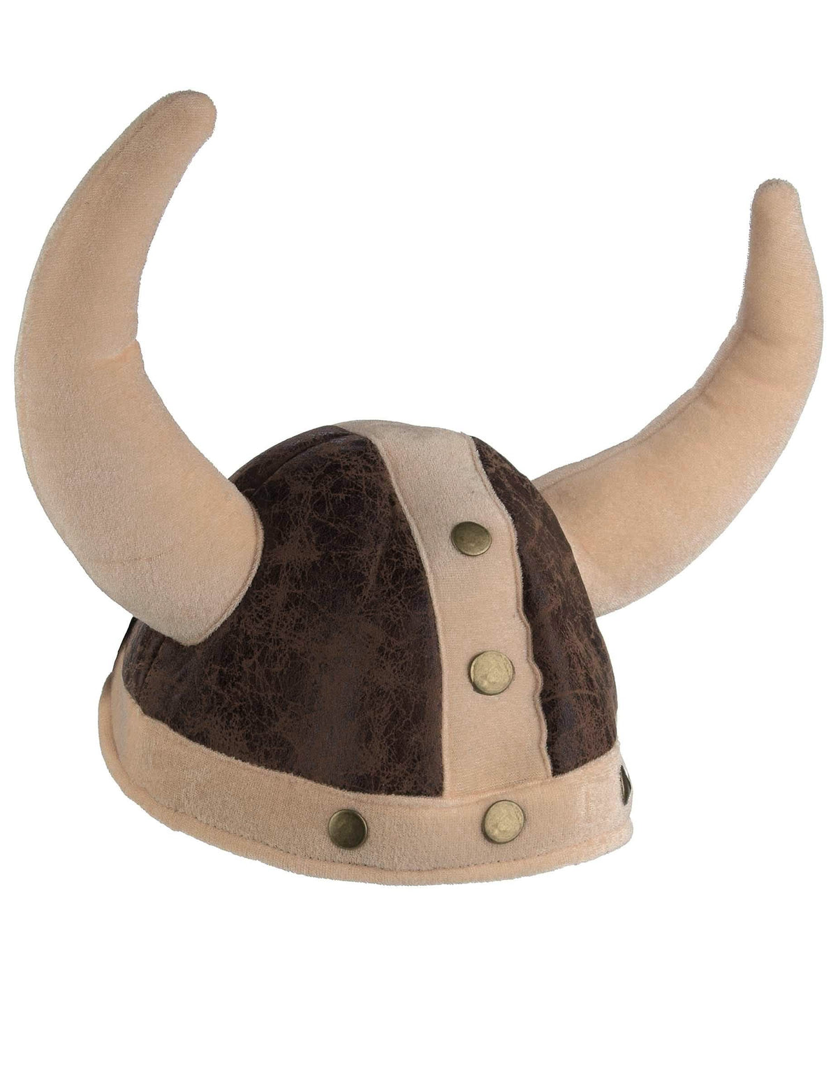 Pohľad spredu na mäkkú vikinskú prilbu pre dospelého