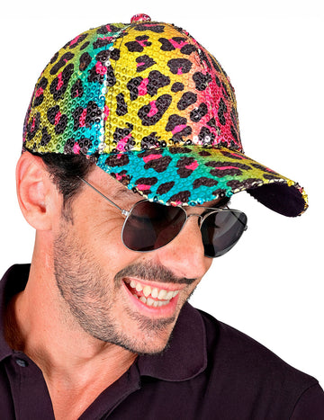 Dospelý viacfarebný leopardový flitrový uzáver