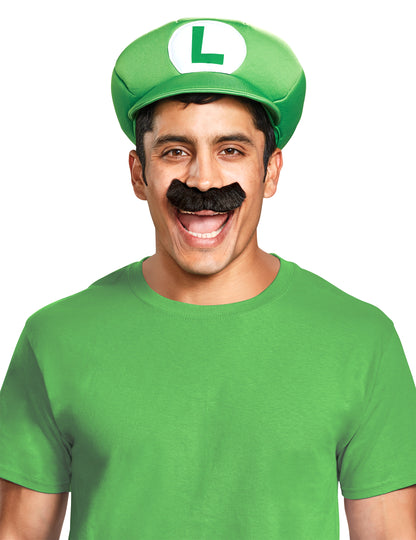Luigi dospelá čiapka a fúzy