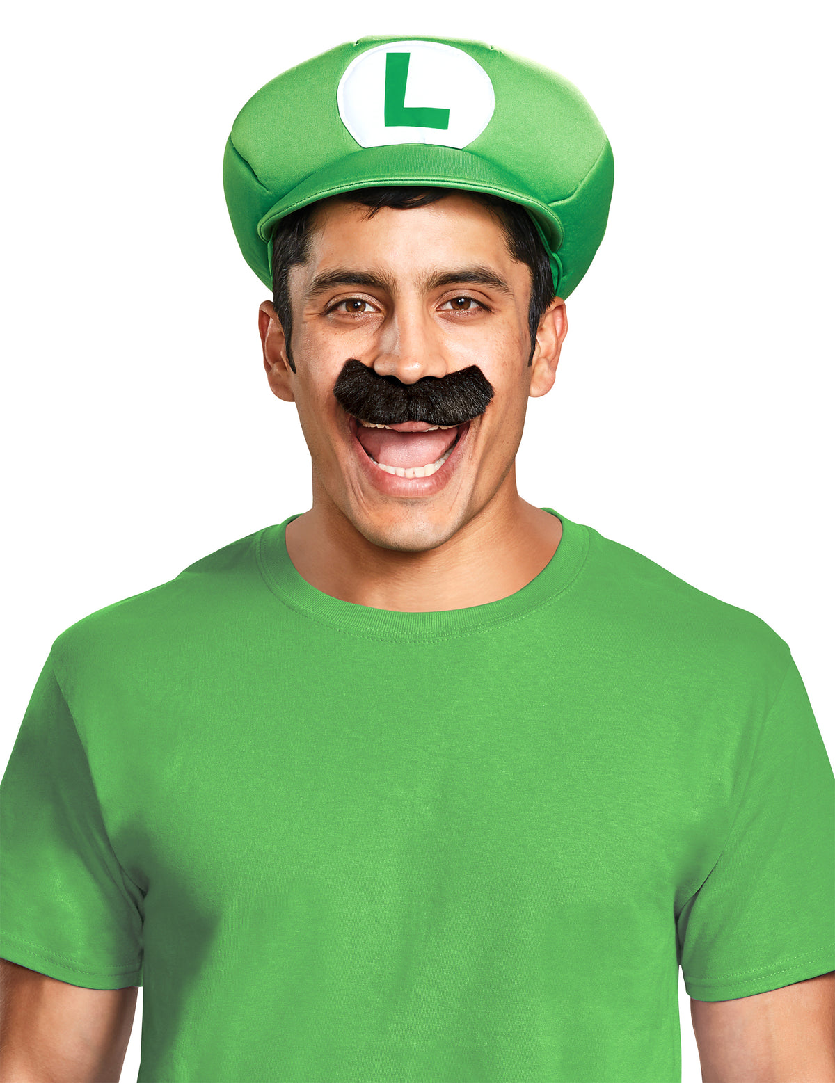 Casquette et moustache Luigi™ pour adulte vert et noir