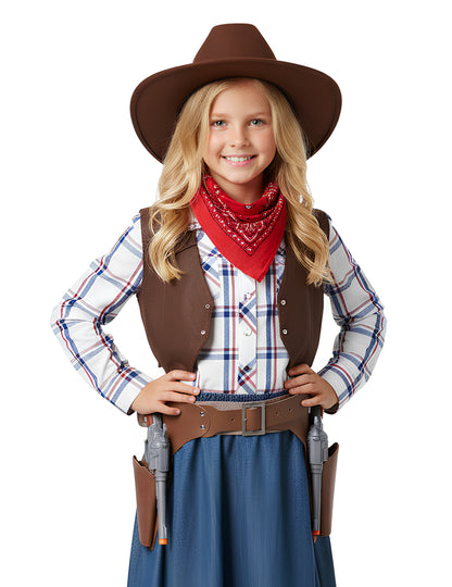 Kovbojský opasok s puzdrom a 2 pištoľami