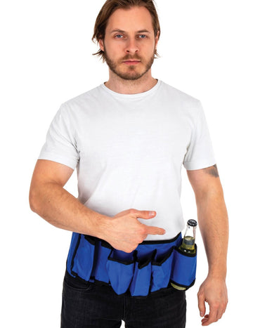 Modrý držiak na fľašu na opasok pre dospelých