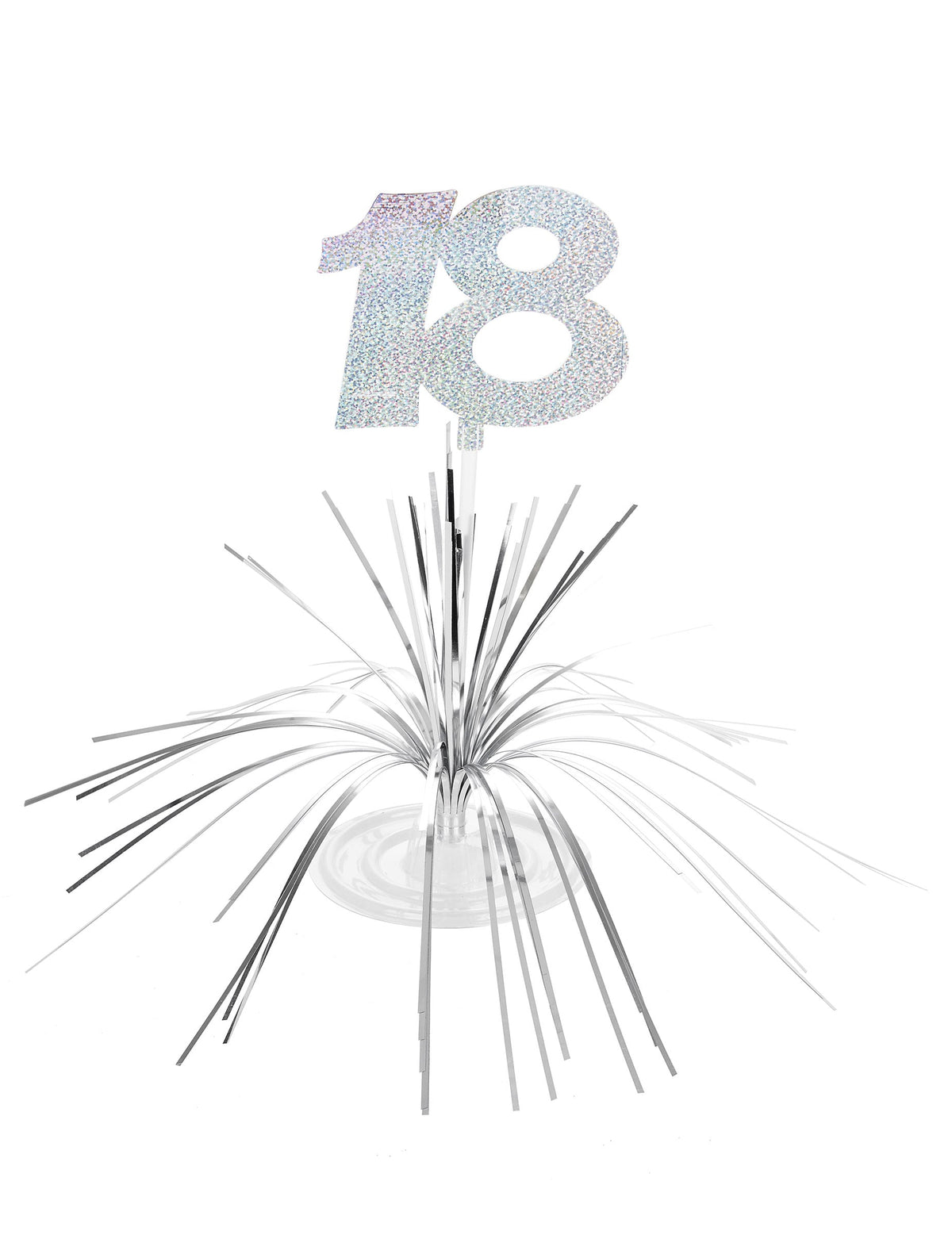 Centre de table 18 ans pour anniversaire argenté holographique