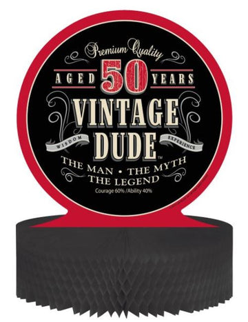 Centrum pre plástový papier vintage narodeniny 50 rokov 30 x 30 cm