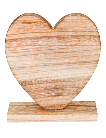 Drevená dekorácia srdca 20,5 x 18,5 cm na podstavci