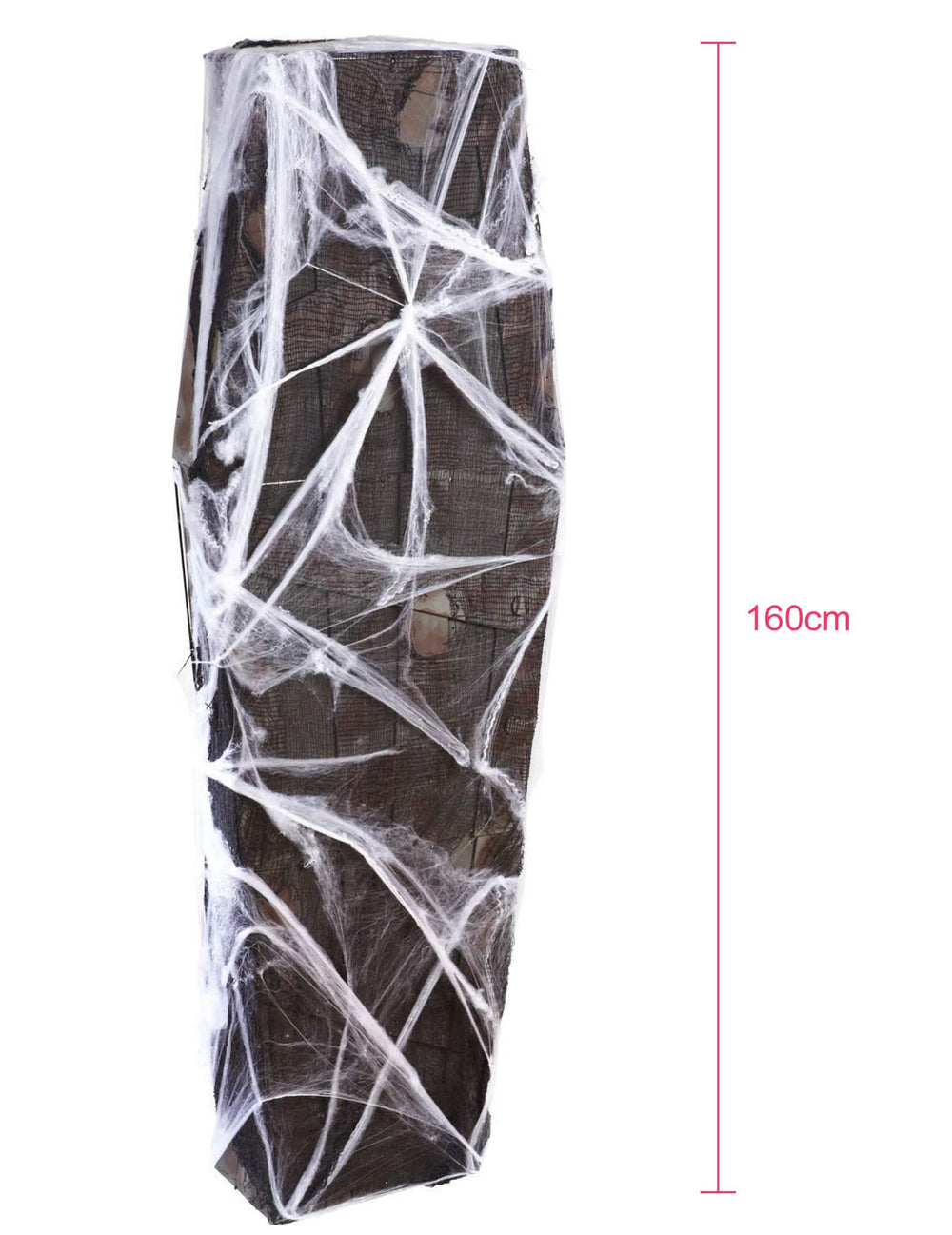 Halloweenská rakva na dekoráciu s bielou pavučinou