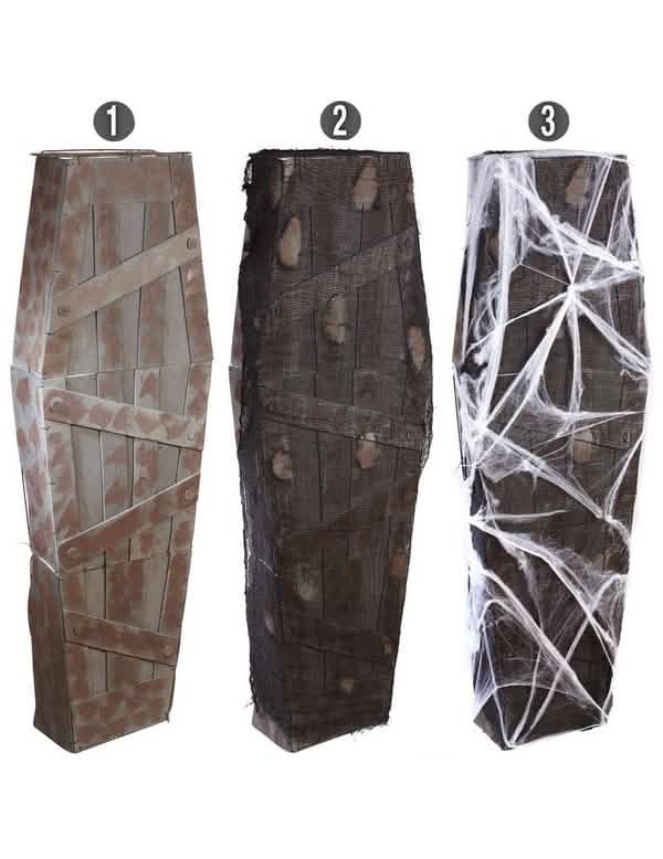 Rakva na halloween na dekoráciu hnedá a čierna s pavučinami
