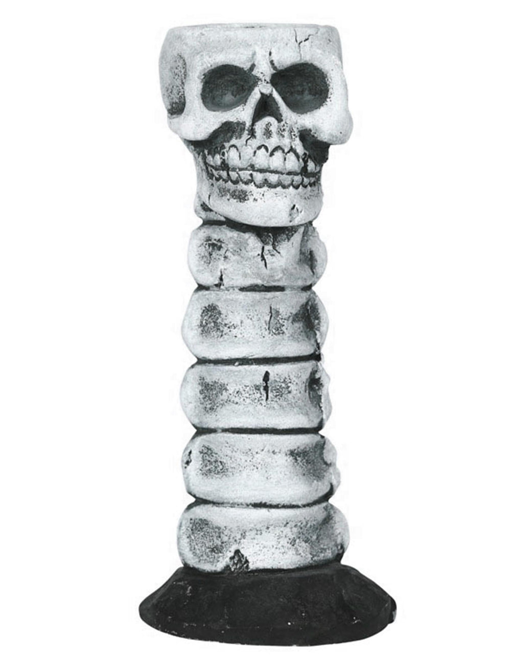 Chandelier tête de mort pour décoration Halloween blanc et gris aspect os