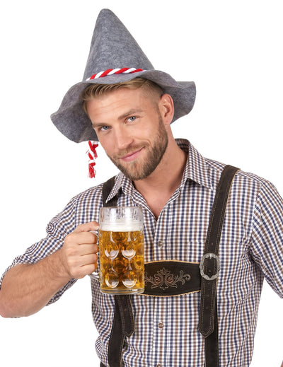 Dospelý bavorský klobúk s červenou a bielym káblom