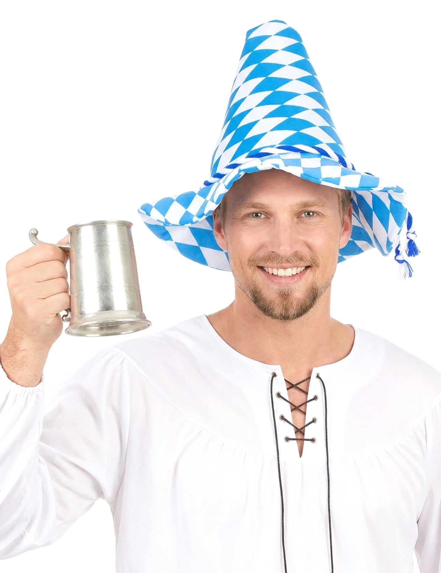 Bavorský bavorský a biely klobúk dospelých