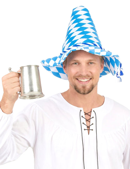 Bavorský bavorský a biely klobúk dospelých