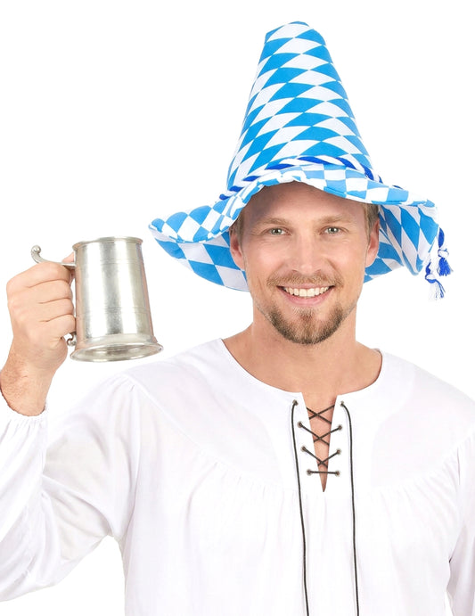 Bavorský bavorský a biely klobúk dospelých