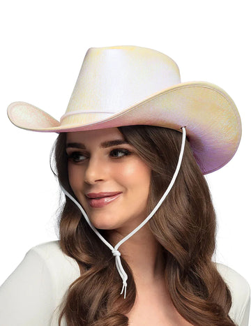 Biely dúhový klobúk pre dospelých