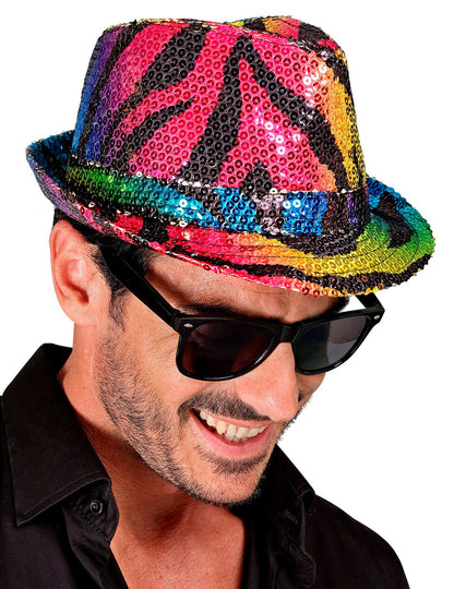 Dospelý viacfarebný tigr flowin borsalino klobúk