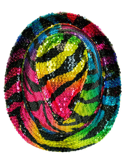 Dospelý viacfarebný tigr flowin borsalino klobúk