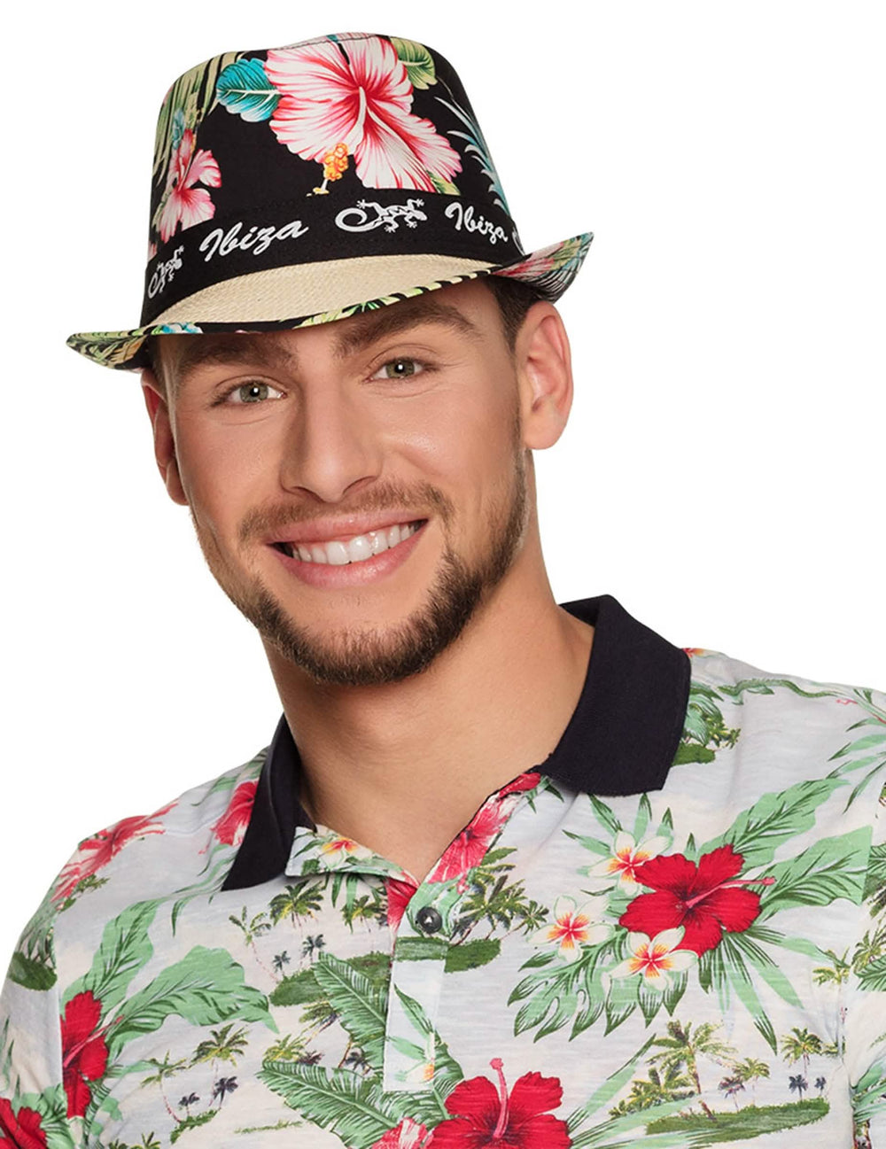 Pohľad spredu na dospelý borsalino klobúk ibiza