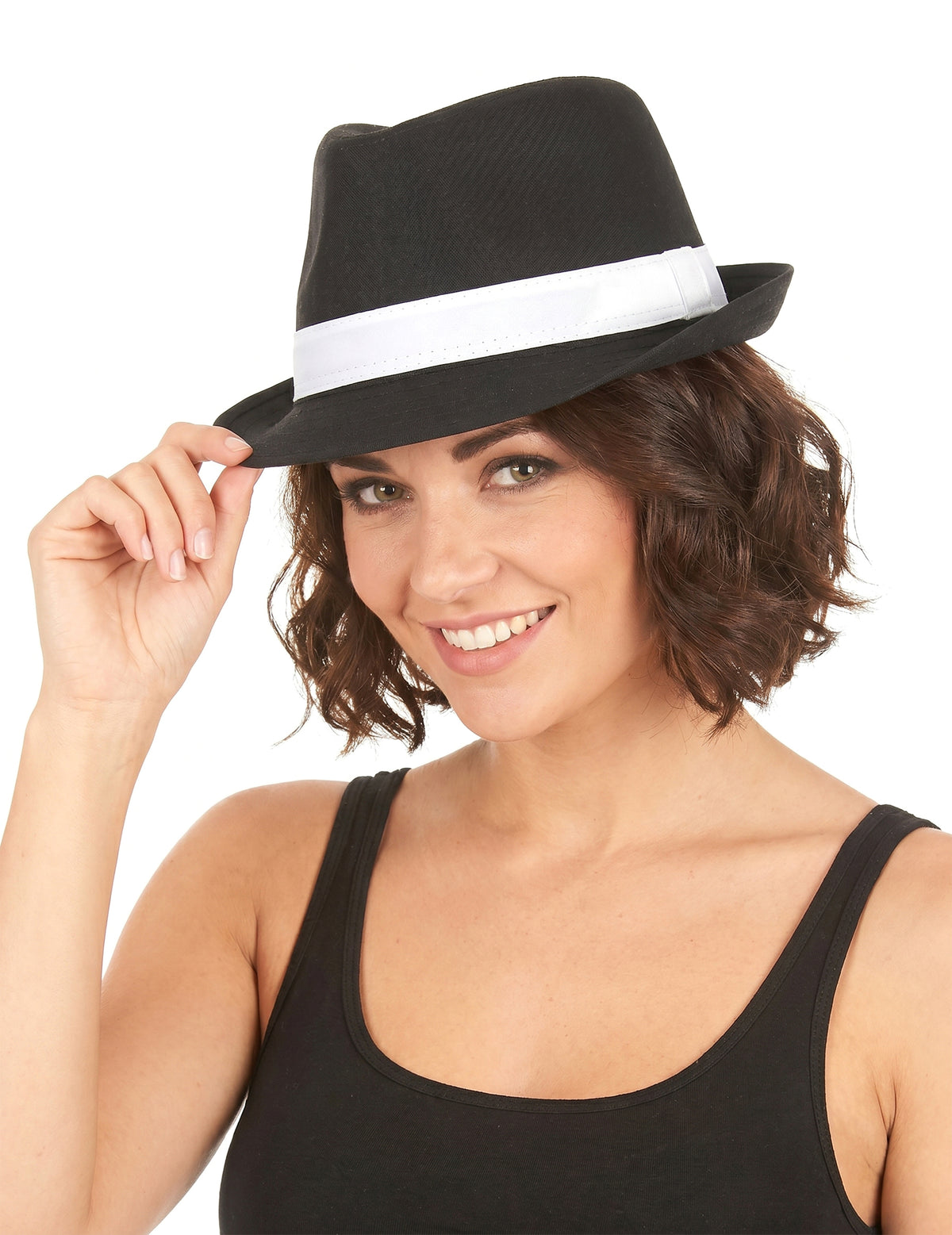 Borsalino čierny luxeband biely dospelý