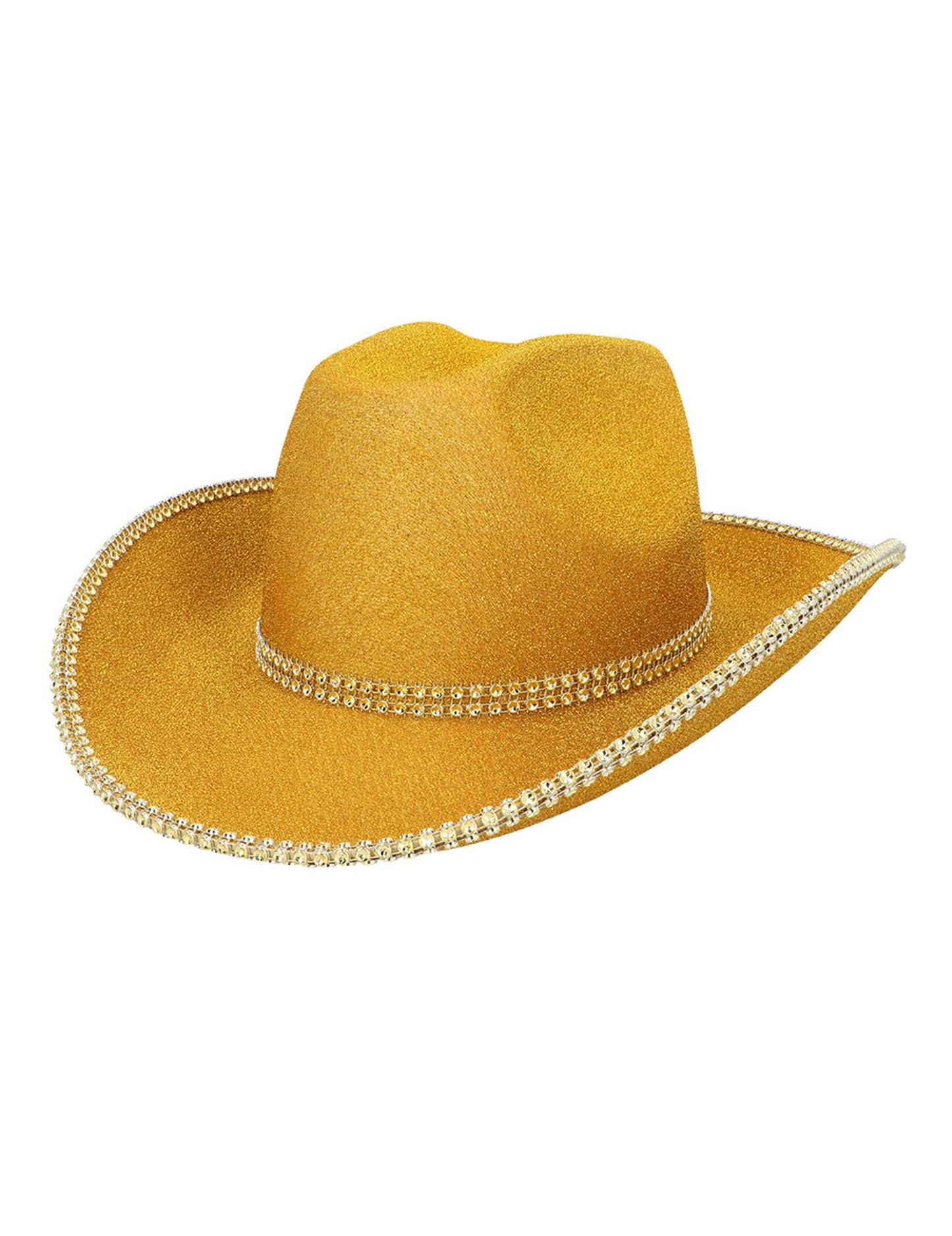 kovbojský klobúk so zlatými flitrami pre dospelých