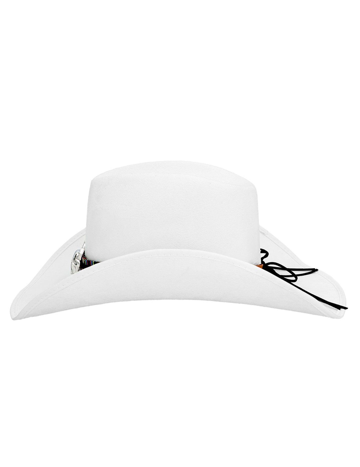 Biely kovbojský klobúk pre dospelých s byvolou hlavou