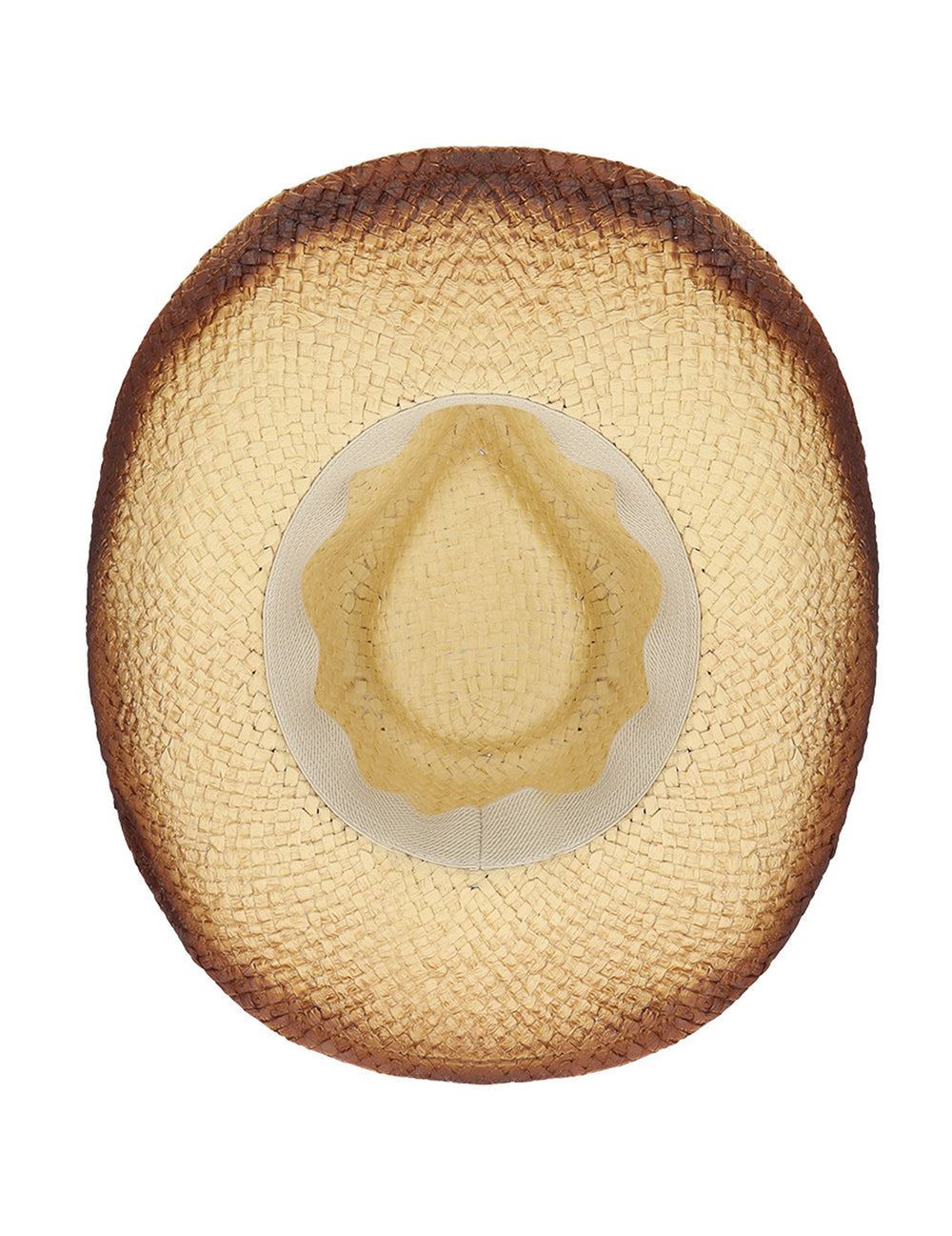 Chapeau de cowboy en paille avec perles pour adulte beige et marron