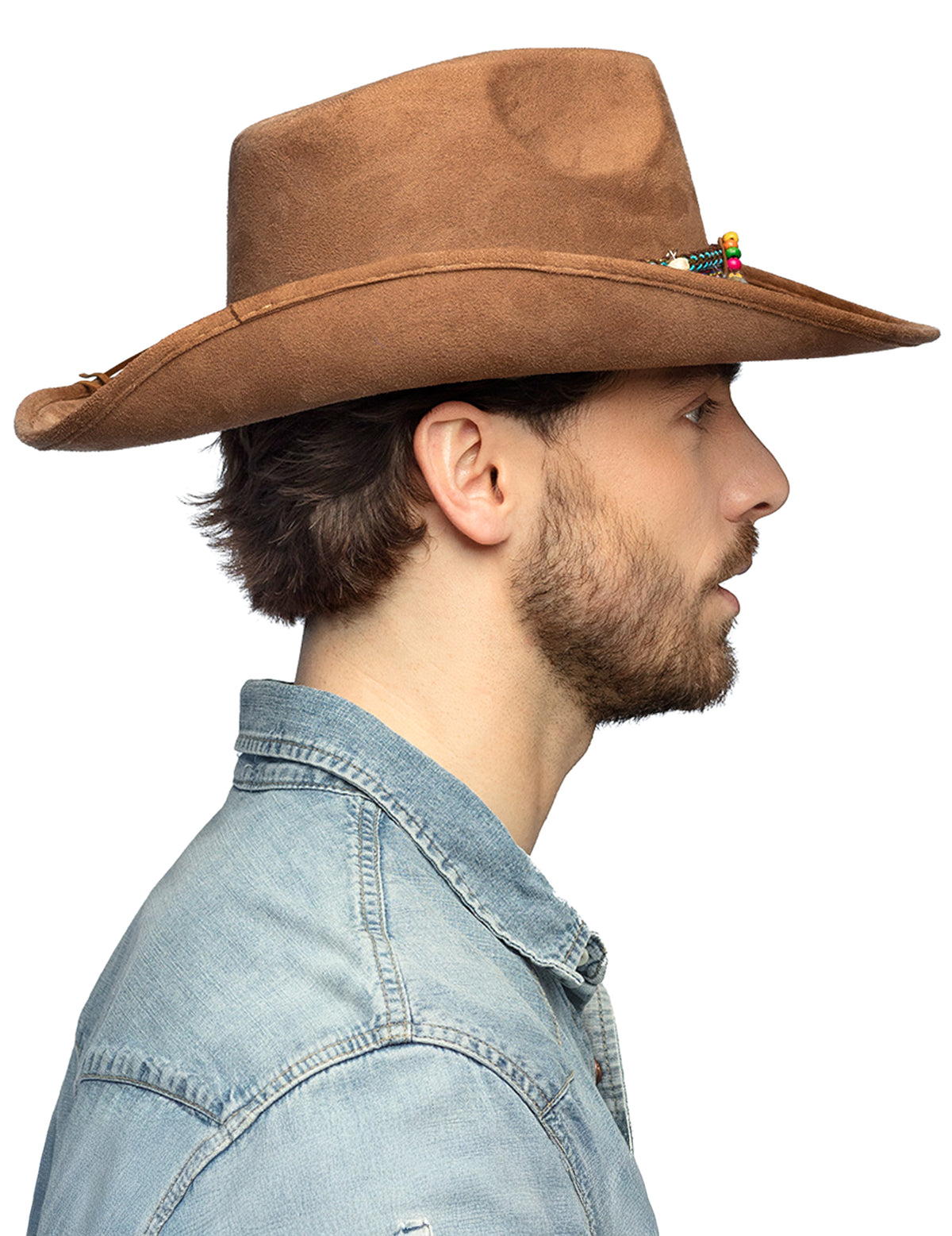 Vue de profil du Chapeau Cowboy Festival pour adulte
