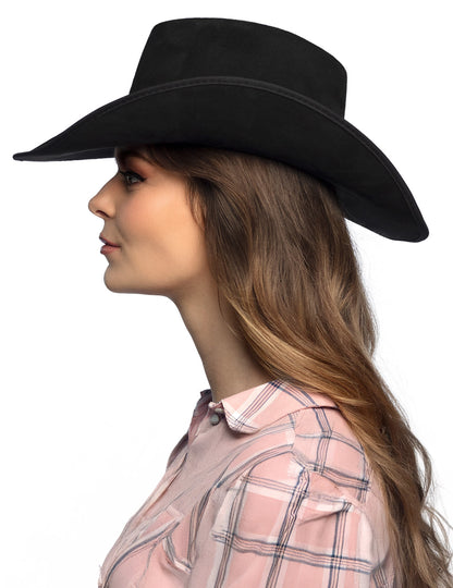 Čierny kovbojský klobúk pre dospelých s byvolou hlavou