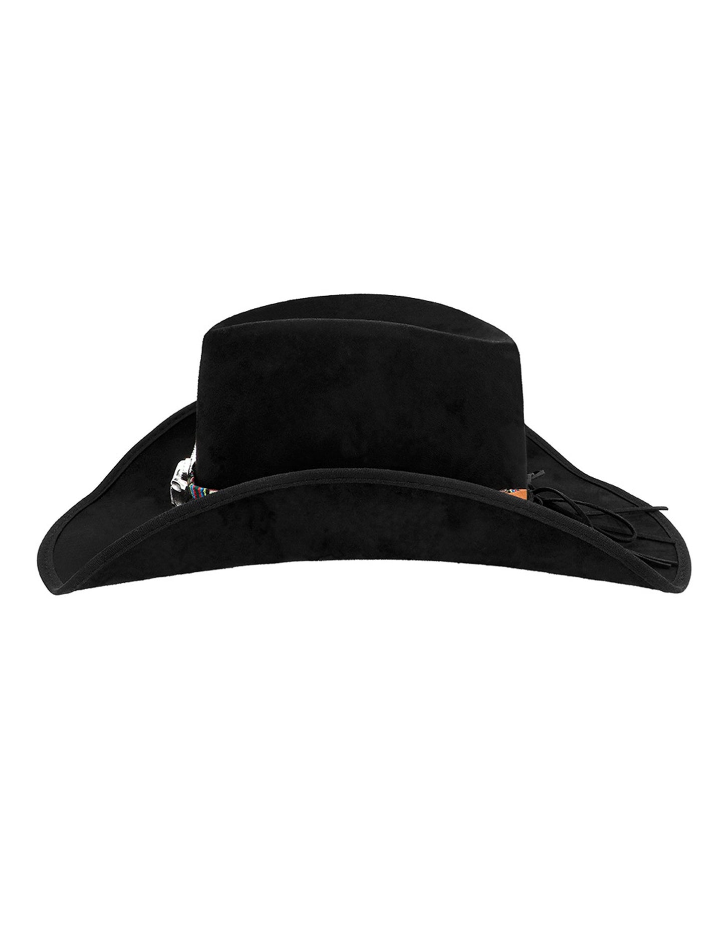 Čierny kovbojský klobúk pre dospelých s byvolou hlavou