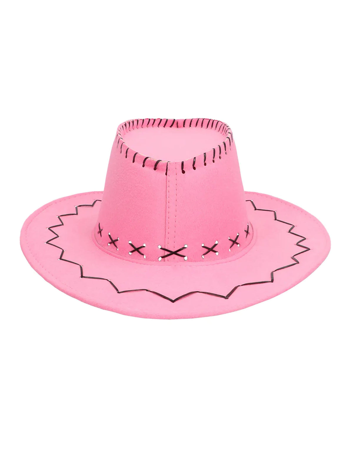 Vue de dos du chapeau cowboy pour adulte rose