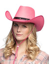 Chapeau de cowboy pour adulte rose et noir
