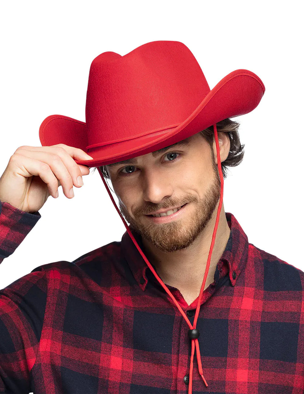 Vue de face portée du chapeau de cowboy pour adulte