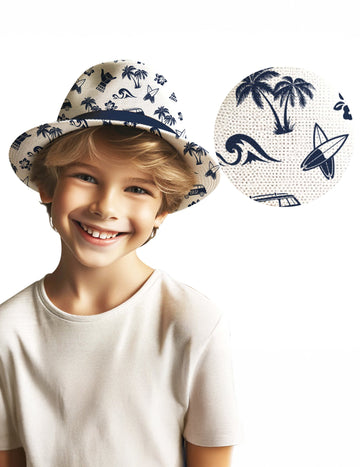 Detský letný klobúk s surfovým vzorom