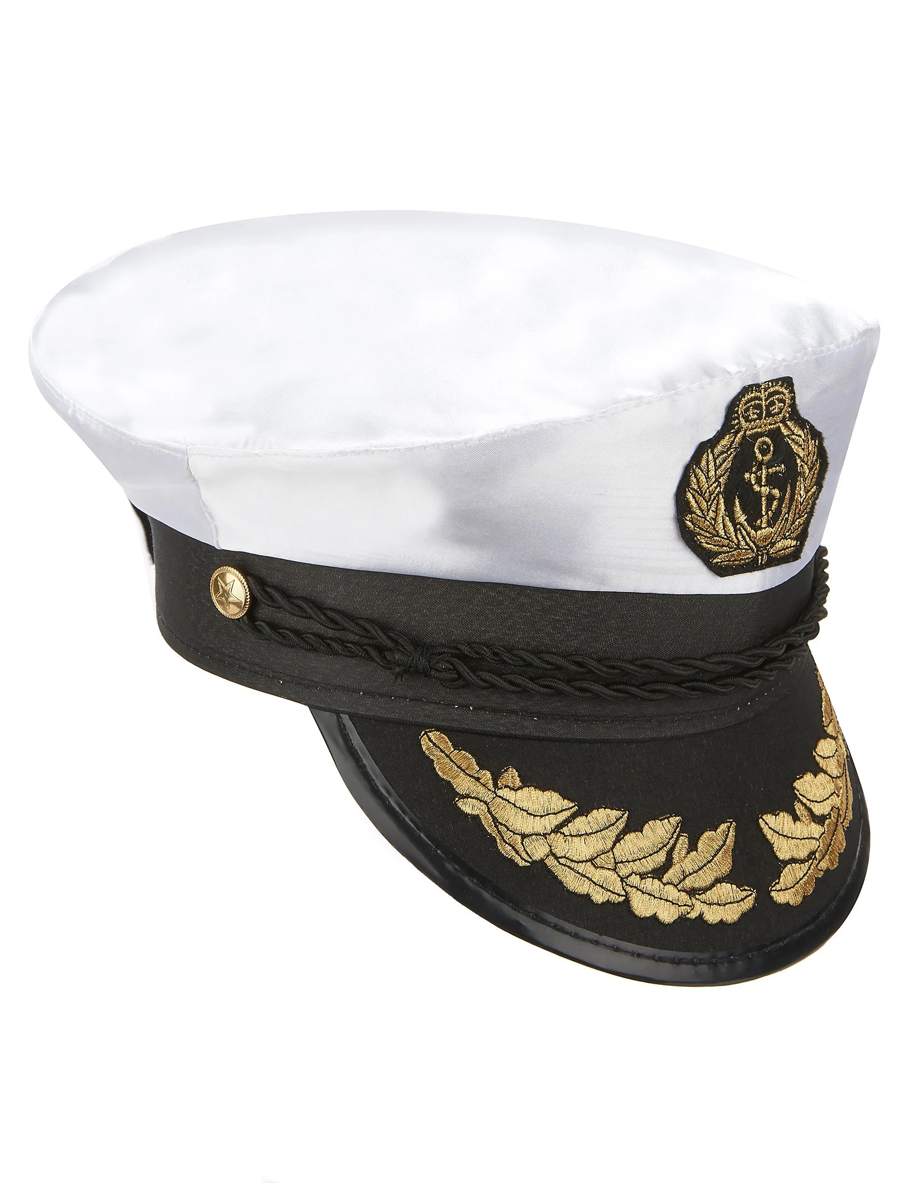 Vue de trois-quarts du chapeau de capitaine marin
