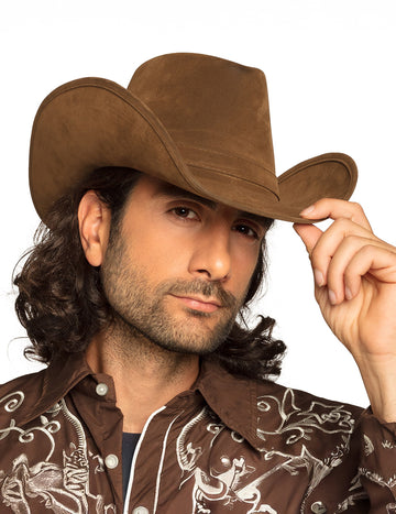 Dospelý hnedý pokožka kovbojský klobúk
