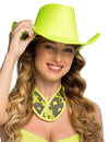 Chapeau de cowboy pour adulte jaune fluo