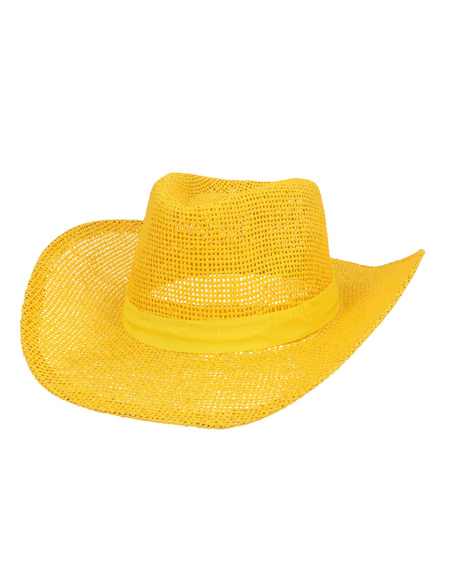 Žltý pletený kovbojský klobúk pre dospelých