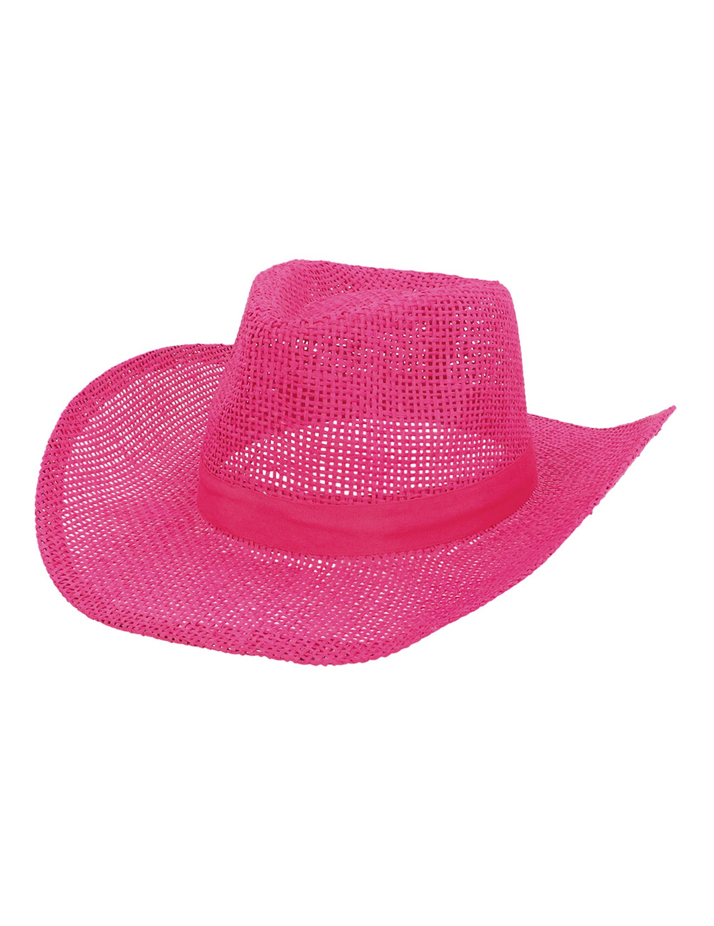Ružový zapletený kovbojský klobúk pre dospelých