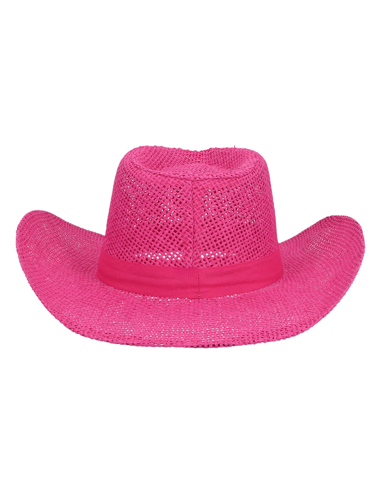 Ružový zapletený kovbojský klobúk pre dospelých