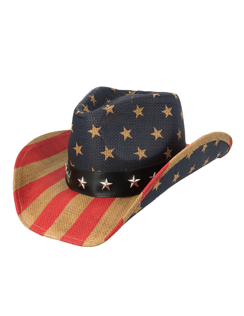 Vue de trois-quarts du chapeau de cowboy USA pour adulte