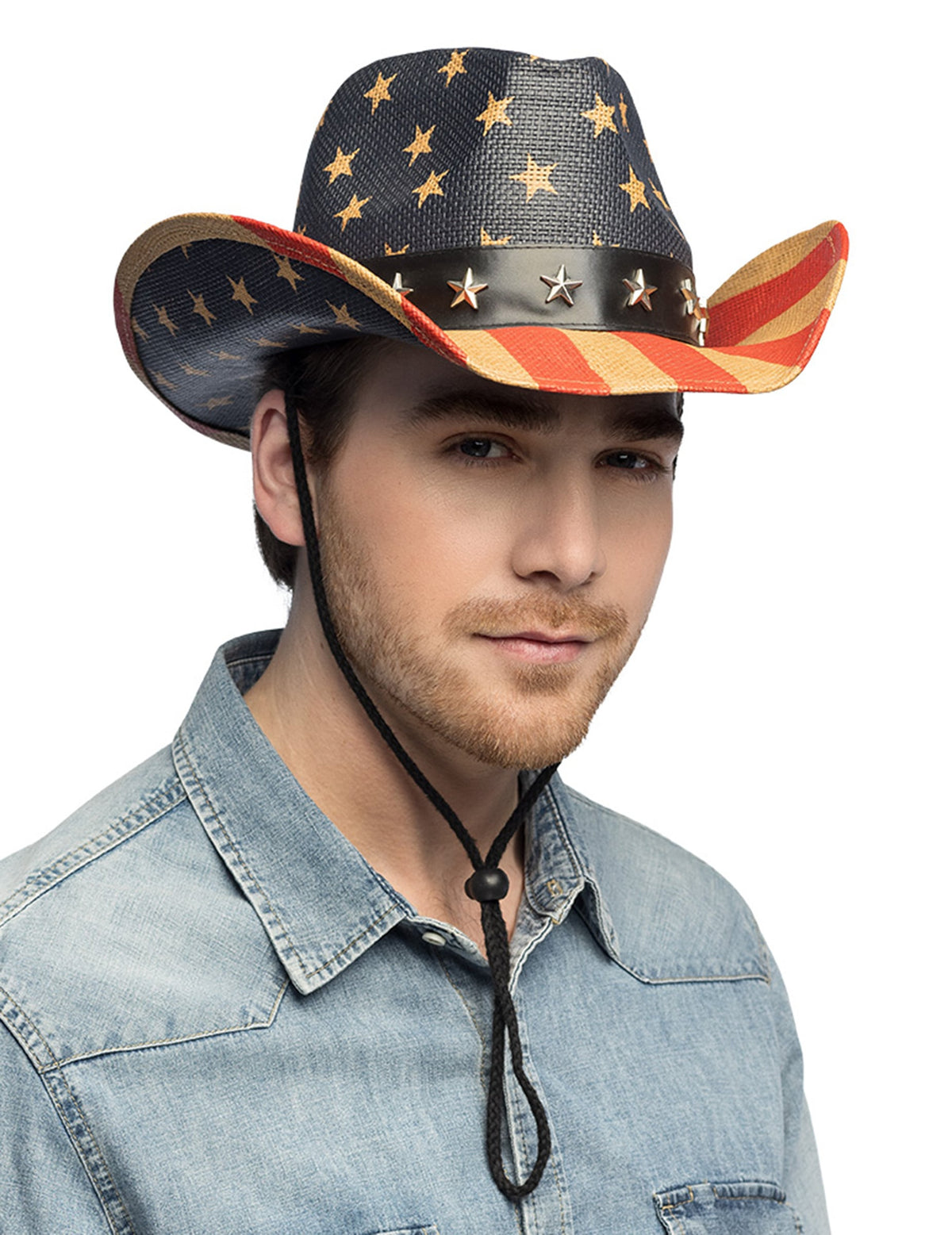 Vue de face du chapeau de cowboy USA