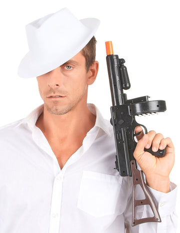 Chapeau de gangster pour adulte blanc