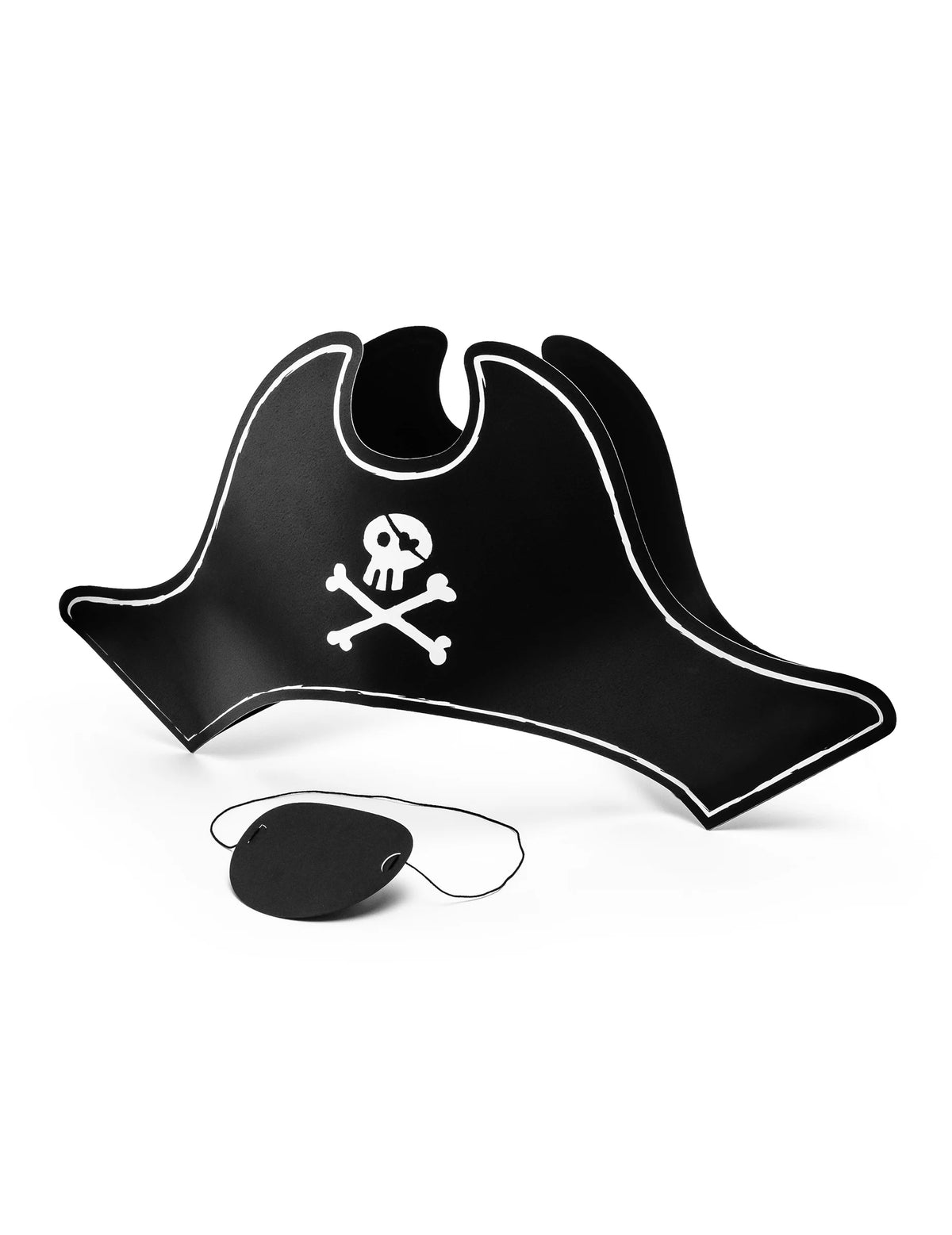Vue d'ensemble du chapeau de pirate et cache œil enfant