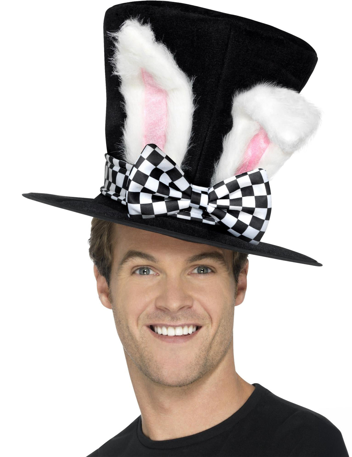 Vue de face du chapeau haut de forme lapin