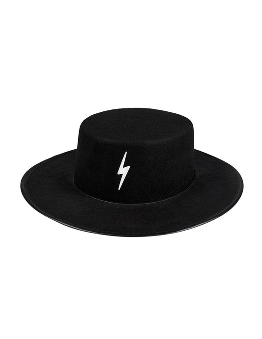 Vue de face du chapeau justicier masqué