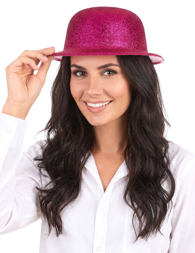 Fuschia dospelý trblietavý klobúk