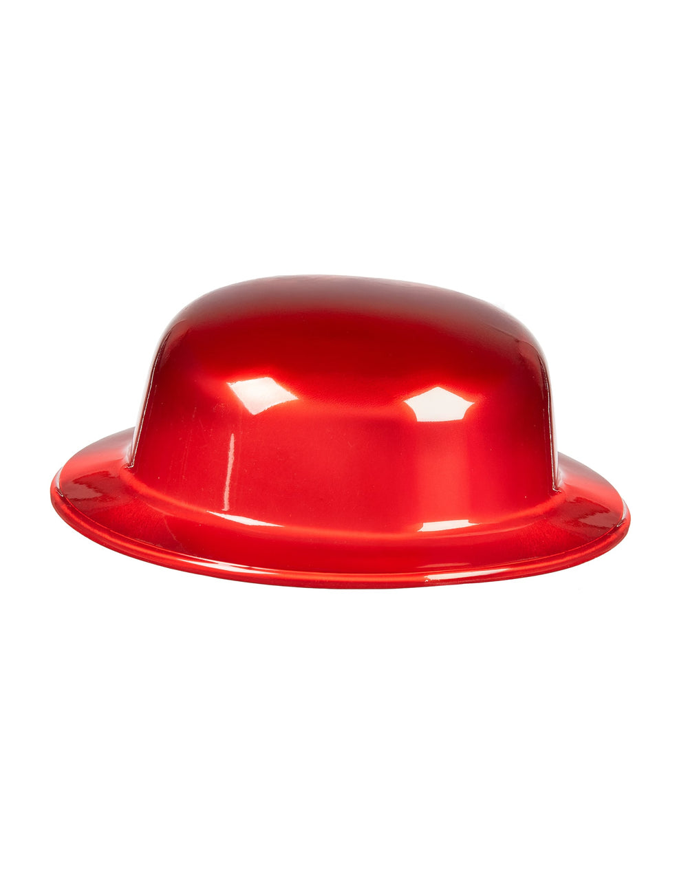 Vue de dos du chapeau melon rouge brillant