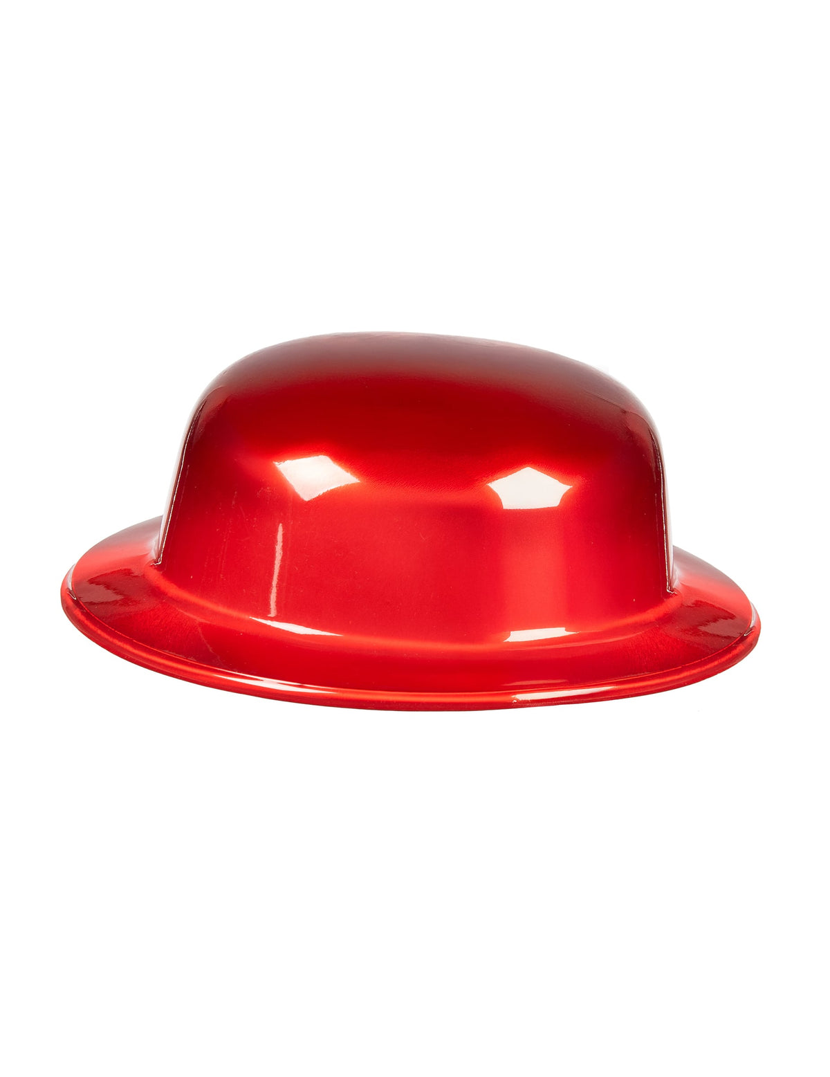 Vue de dos du chapeau melon rouge brillant