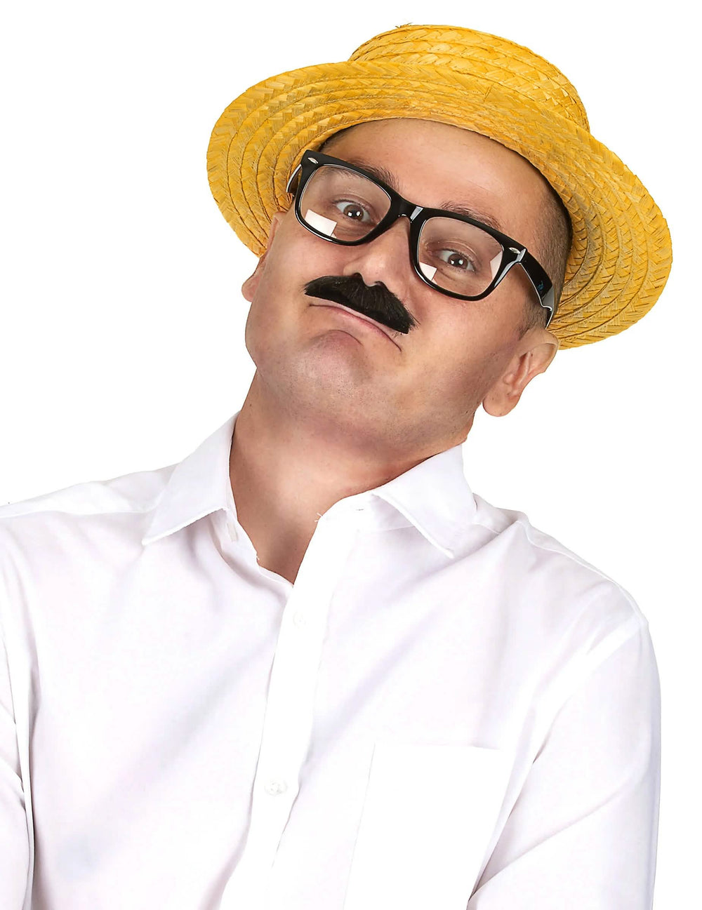 Slamený canotier pre dospelého žltá