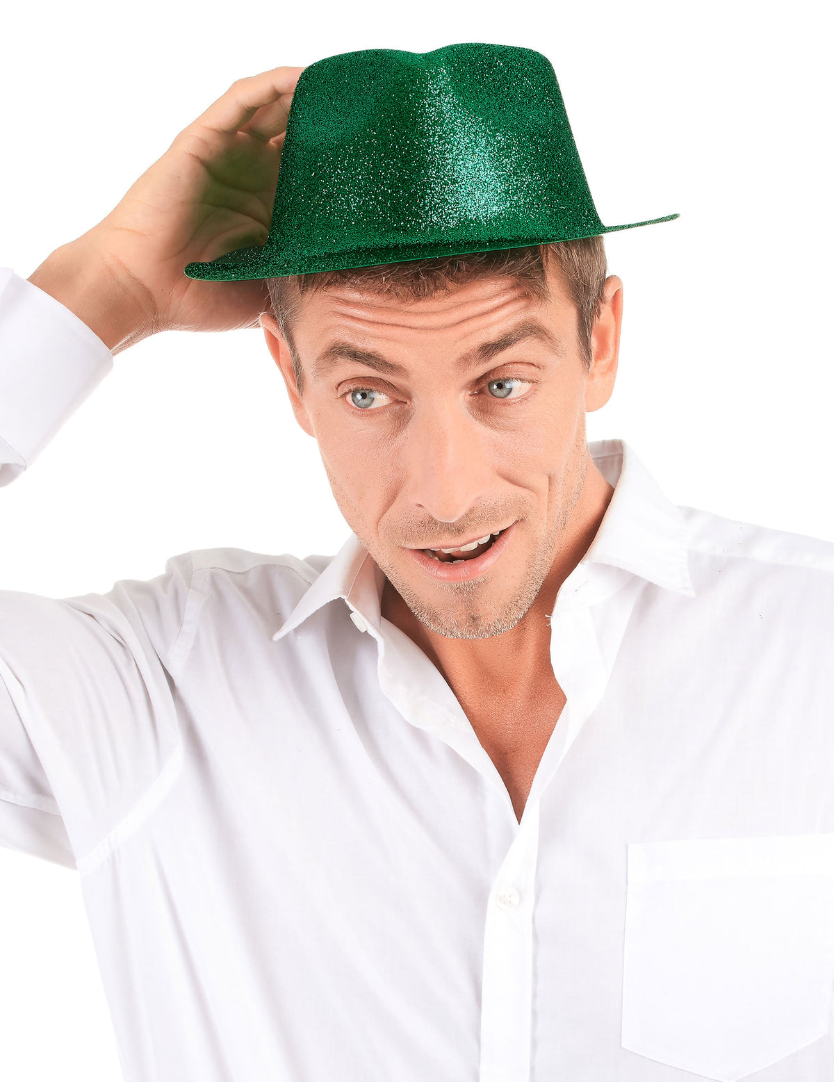 Chapeau pailleté vert pour adulte vert brillant