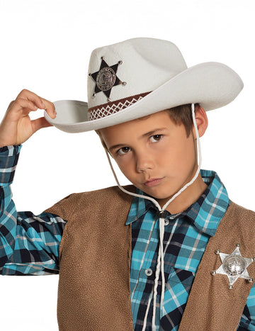 Detský biely šerifový klobúk